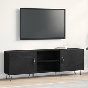Armário para TV vidaXL Preto Carvalho 150x30x50 cm Madeira engenheirad