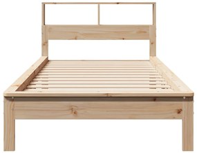 Cama com estante sem colchão 75x190 cm pinho maciço