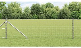 vidaXL Cerca com Poste Prateado 0,6 x 25 m Aço