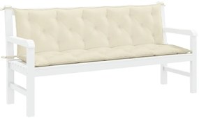 Almofadão para banco de jardim tecido oxford branco nata