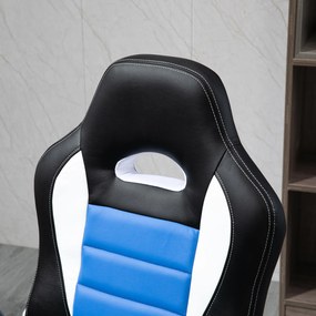 HomCom Cadeira giratória de escritório executivo preto azul e branco
