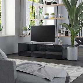 vidaXL Móvel de TV derivados de madeira preto brilhante
