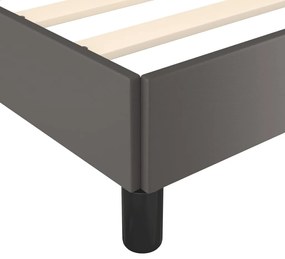 Estrutura de Cama Salu com Cabeceira em Couro Artificial Cinzento - 10