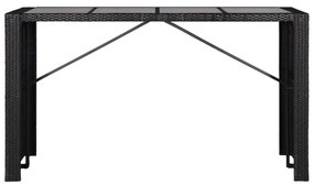 Conjunto de jantar para exterior 9 pcs vime PE preto