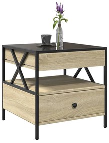 Mesa de centro luzes LED Infinity 50x50x51 cm carvalho sonoma