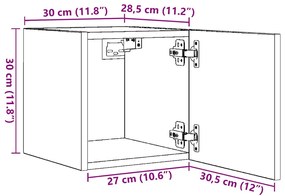 Armário de parede para TV 30,5x30x30 cm branco