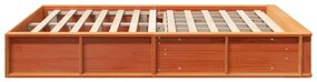 Cama com Armazenamento Elevável - Castanho Encerado - 150 x 200 cm - M