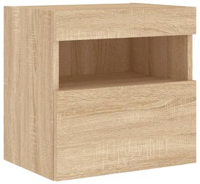 Móvel de parede p/ TV c/ luzes LED 40x30x40cm carvalho sonoma