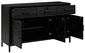 Aparador 110x35x70 cm pinho maciço preto