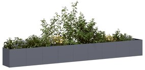 Vaso floreira 360x40x40 cm aço laminado a frio antracite