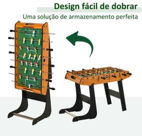 Mesa de Matraquilho Dobrável Matraquilho com 22 Jogadores e 2 Placares para Crianças e Adultos 98x42x62,5 cm Madeira e Preto