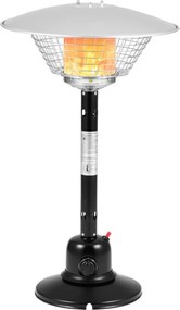 Aquecedor portátil de mesa de 90 cm para jardim a gás propano para exteriores com proteção contra tombamento e superaquecimento Preto