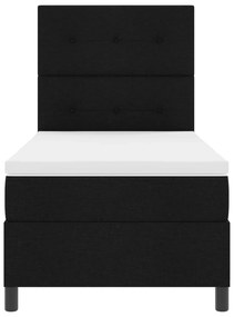 vidaXL Cama Box com colchão com led Preto 80 x 200 cm tecido