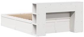 Cama sem colchão 120x200 cm madeira de pinho maciça branco