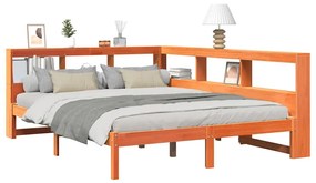 Cama com estante sem colchão 140x190 cm pinho maciço