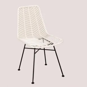 Cadeira de Jardim de Rattan Gouda Colors Branco & Negro - Sklum
