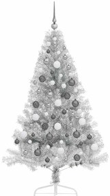 Árvore de Natal Artificial Prateado 180 cm Aço