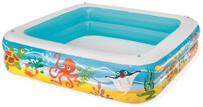 Piscina de brincar com toldo azul 140x140x114 cm 52192
