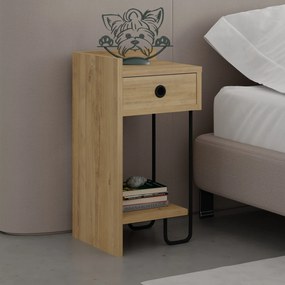 Mesa de Cabeceira Sirius Left – Carvalho – 32x61x30 cm