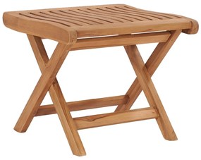 vidaXL Apoio para pés dobrável 46,5x49x41,5 cm madeira de teca maciça