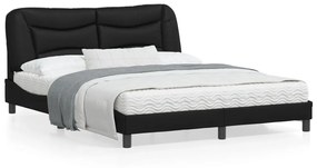 vidaXL Estrutura de cama sem colchão Hvar 160x200 cm couro artificial preto