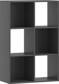 HOMCOM Estante de Cubos com 6 Prateleiras Porta Objetos em Madeira de Design Rústico 61,5x29,5x91,5 cm Preto | Aosom Portugal