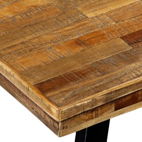 Mesa de jantar madeira de teca recuperada e aço 180x90x76 cm