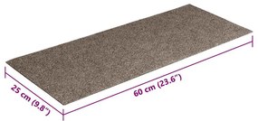 Tapetes de escada adesivos 30 pcs 60x25 cm retangular creme