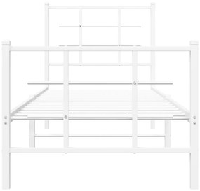 Estrutura de cama com cabeceira e pés 80x200 cm metal branco