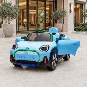 Carro elétrico para Crianças Mini Concept Aceman 24V rodas Borracha EVA EVA, assento de couro sintético Azul