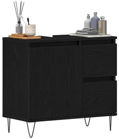 Armário para Lavabo vidaXL Preto Carvalho 65x33x60 cm Madeira Ingeneri
