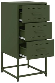 Mesas de cabeceira 2 pcs 36x39x78 cm aço verde-azeitona