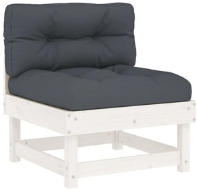 10pcs conjunto lounge jardim c/almofadões madeira maciça branco