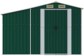 Abrigo de jardim 277x365,5x179 cm aço galvanizado verde