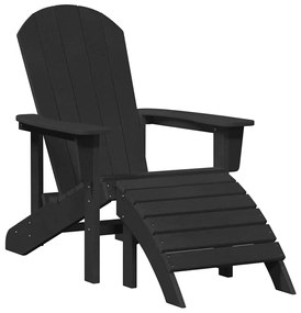 Conjunto de Lounge para Jardim vidaXL 3 Peças Preto HDPE