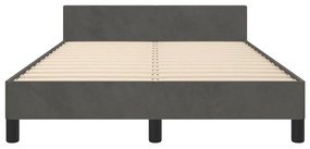 Estrutura de cama sem colchão 120x190 cm Veludo cinza escuro