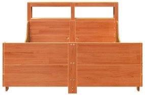 Cama sem colchão 120x200 cm madeira pinho maciça castanho-mel