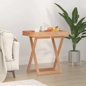 350349 vidaXL Mesa/tabuleiro dobrável 52x36x56,5 madeira de nogueira maciça