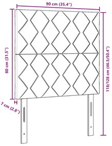 Cabeceira Design em Blocos de Diamante Cinza Claro 90 cm Veludo, vidaX