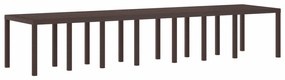 vidaXL Mesa de Jantar para Jardim Castanho 400 x 100 x 73 cm vime PE