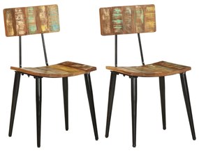 Cadeiras de jantar 2 pcs madeira recuperada maciça