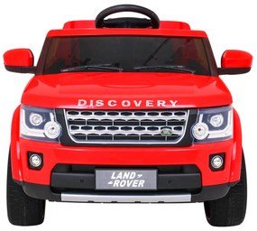 Carro elétrico para Crianças 12V Land Rover Discovery Rodas Eva, Assento de couro Vermelho