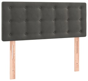 Cabeceira de cama c/luzes LED veludo 100x5x78/88cm cinza-escuro