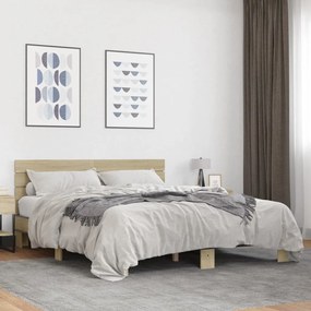 vidaXL Estrutura de cama 160x200 cm derivados madeira/metal