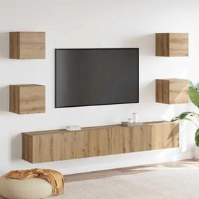 vidaXL Conjunto de móvel de TV 6 pcs Castanho 200 x 30 x 30 cm