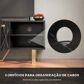 Móvel de TV Móvel para Televisor com 2 Portas Prateleira Ajustável e E