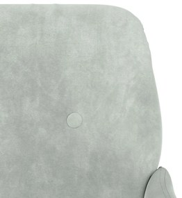 Poltrona de Descanso Stella em Veludo - Cinzento Claro - Design Modern