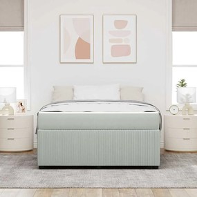 Estrutura de cama com colchão Cinzento-claro 160 x 200 cm