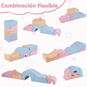 Conjunto de 6 Blocos de Escalada para Crianças, Capa Removível e Lavável, Multicolor