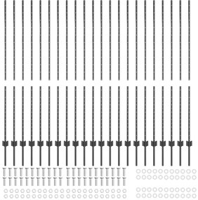 Postes de Cerca 44 pcs U-Channel Cinza 200 cm Aço